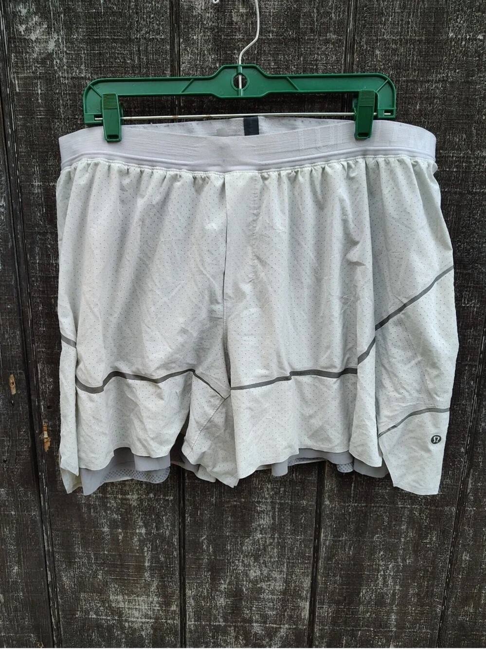 lululemon athletica Men's White and Gray Athletic Shorts
